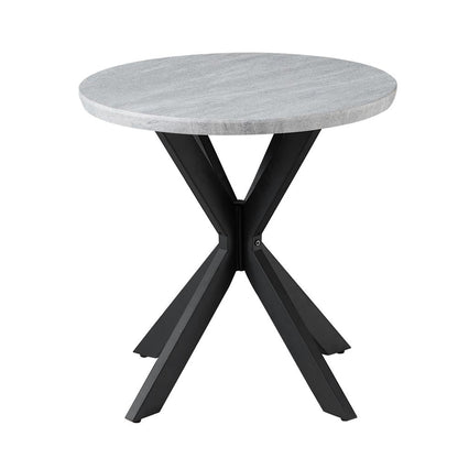Keyla Faux-Marble Round End Table