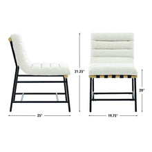 Nicco Eggshell Polyester Side Chair with Black Iron Base