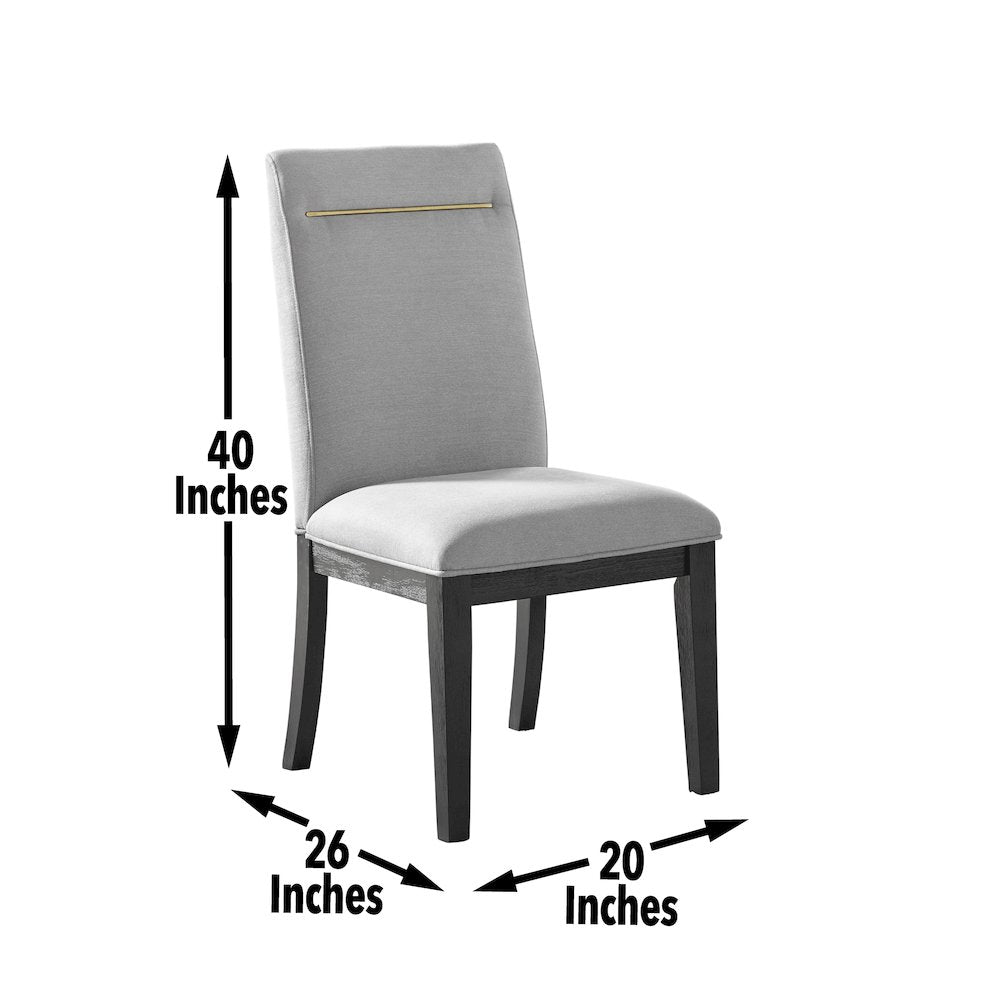 Yves Black Dining Table With 4 Grey Chairs