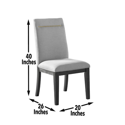 Yves Black Dining Table With 4 Grey Chairs