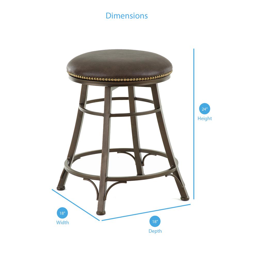 Backless Swivel Counter Stool, Metal Finish