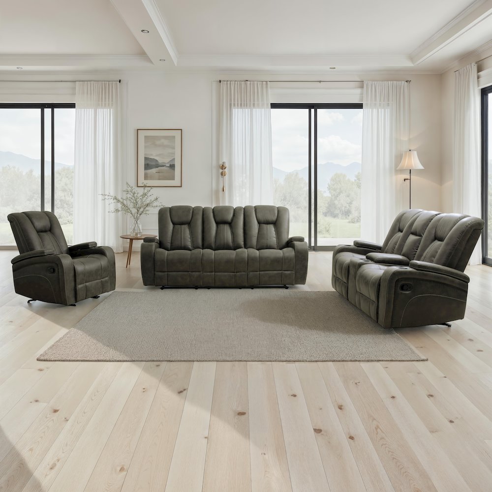 Marlow Charcoal 3PC Manual Reclining Set