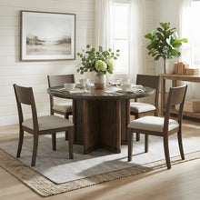 Rubberwood and Steel Kitchen Dining Table with Reversible Game Top, Brown