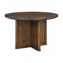 Rubberwood and Steel Kitchen Dining Table with Reversible Game Top, Brown