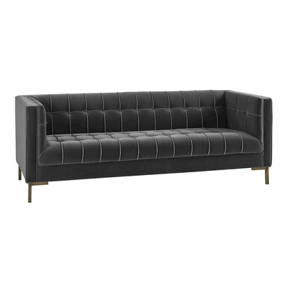 Isaac Gray Velvet Sofa