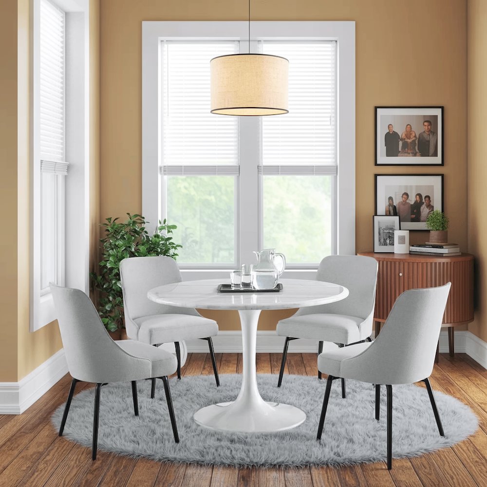 Gray Dining Chair Set of 2, Upholstered Table Chairs for Kitchen