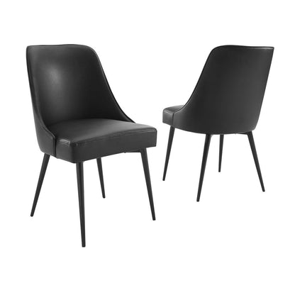 Colfax Side Chair Black Vinyl - set of 2