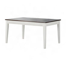 Mango Wood Fixed Top Dining Table, Modern Farmhouse Kitchen Table, White