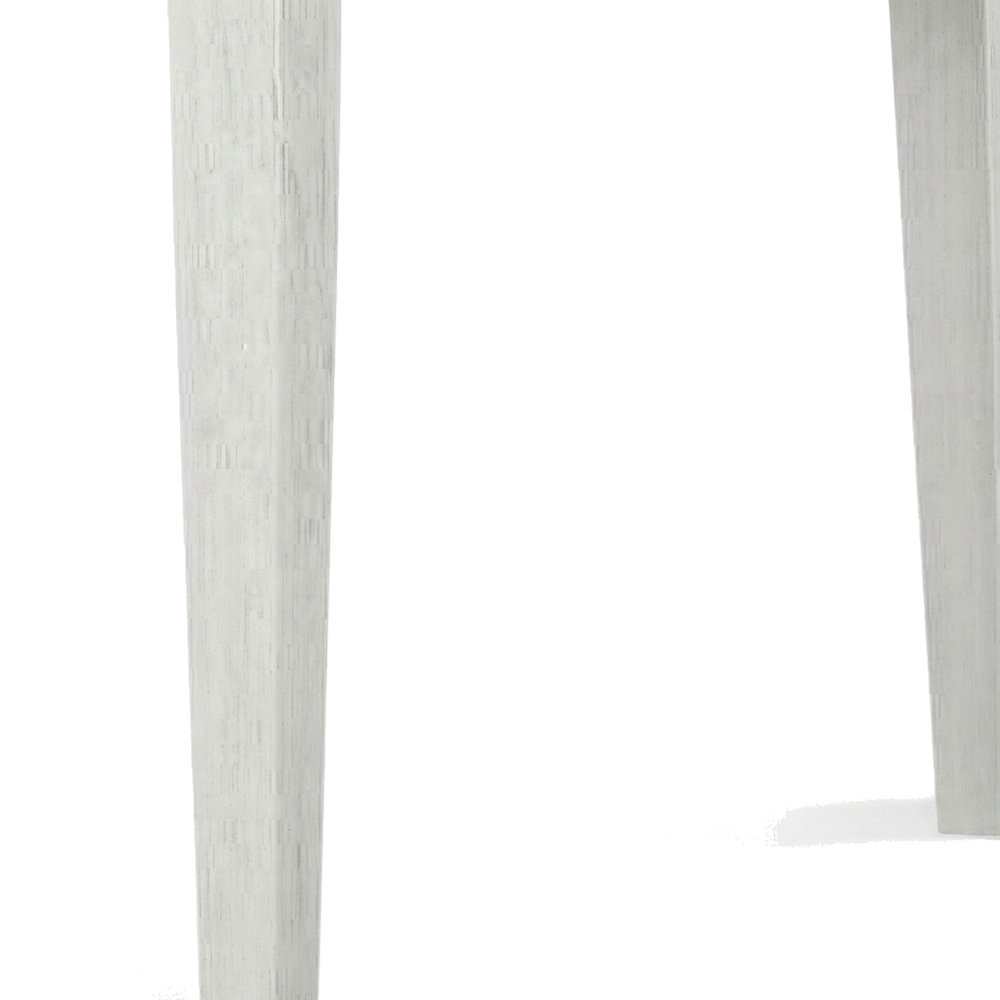 Mango Wood Fixed Top Dining Table, Modern Farmhouse Kitchen Table, White