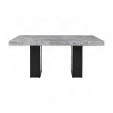 Camilla Rectangle Marble-Top Wood Counter Height Bar and Pub Table, Black
