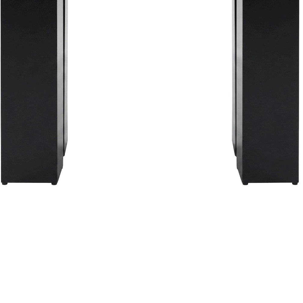 Camilla Rectangle Marble-Top Wood Counter Height Bar and Pub Table, Black