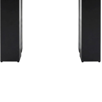 Camilla Rectangle Marble-Top Wood Counter Height Bar and Pub Table, Black