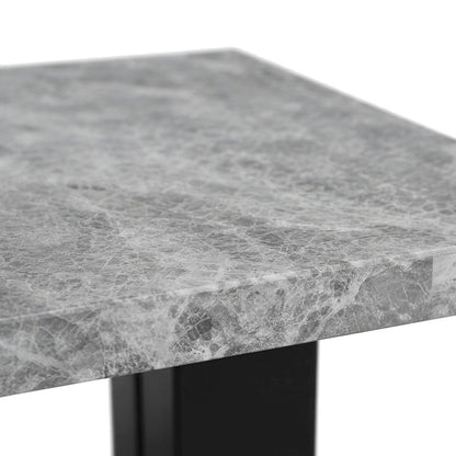 Camilla Rectangle Marble-Top Wood Counter Height Bar and Pub Table, Black