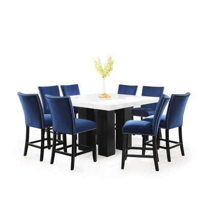 Camila Blue Velvet Counter Chair - set of 2