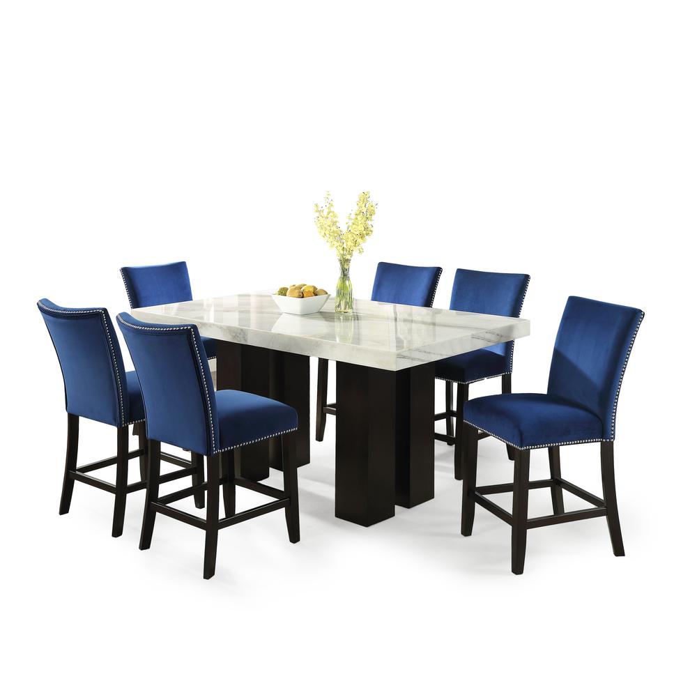 Camila Blue Velvet Counter Chair - set of 2