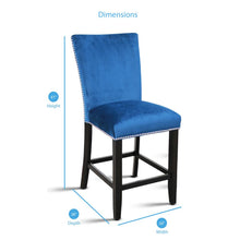 Camila Blue Velvet Counter Chair - set of 2