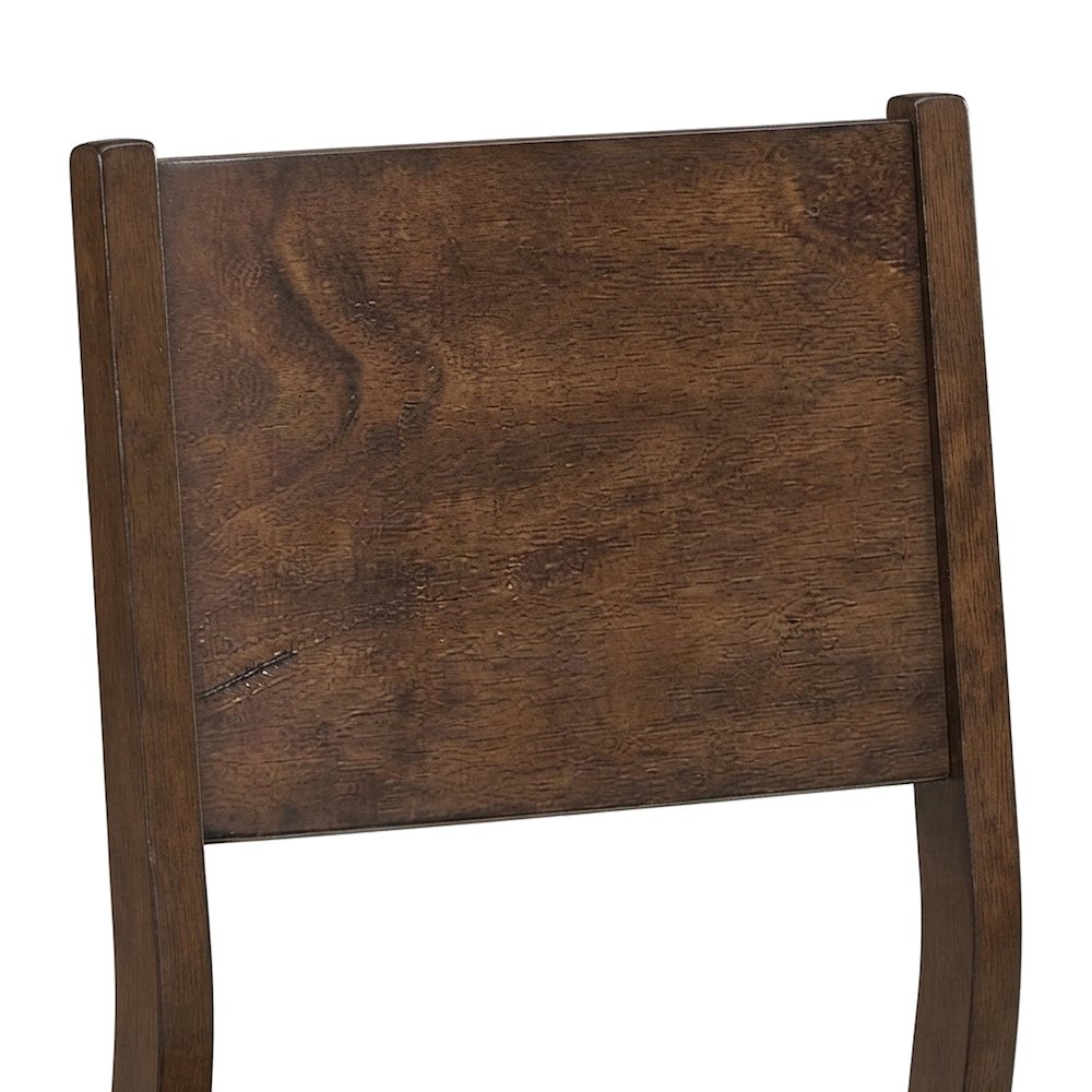 Rubberwood Upholstered Dining Chair with Cushioned Seat, Mid-Century, Brown