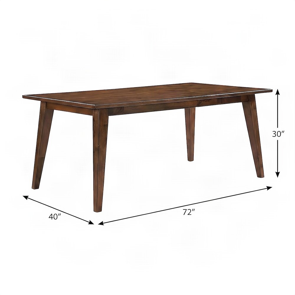 Solid Mango Wood Rectangular Dining Room Table, Seats Large Gatherings, Brown