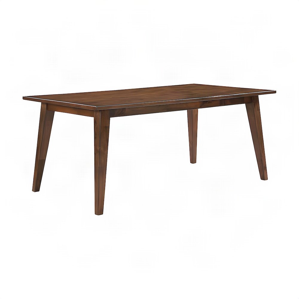 Solid Mango Wood Rectangular Dining Room Table, Seats Large Gatherings, Brown
