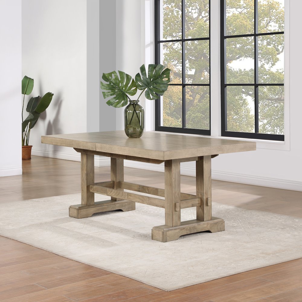 Napa 108-inch Dining Table with 2/18-inch Leaves, Sand