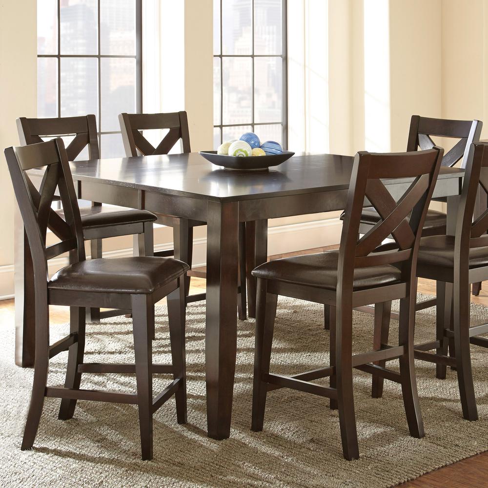 Counter Table w/18" Leaf, Dark espresso cherry finish