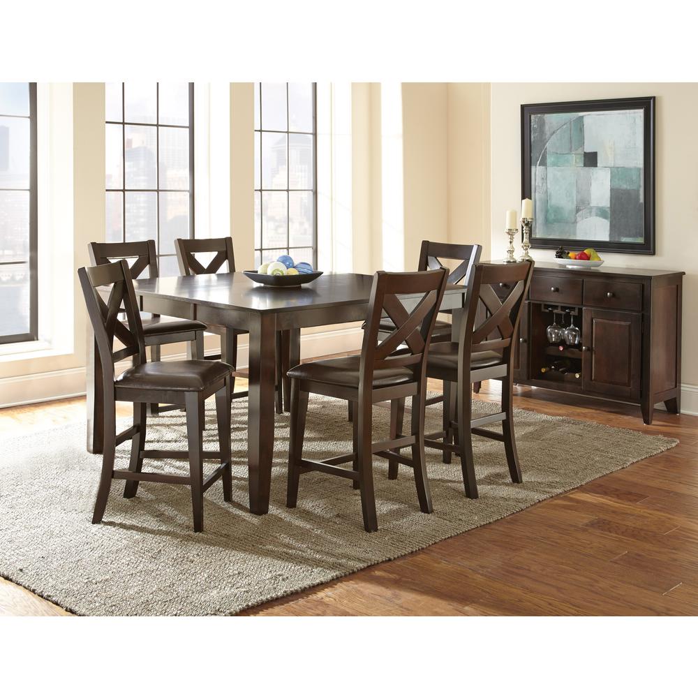 Counter Table w/18" Leaf, Dark espresso cherry finish