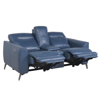 Sansa Power Reclining Console Loveseat - Ocean