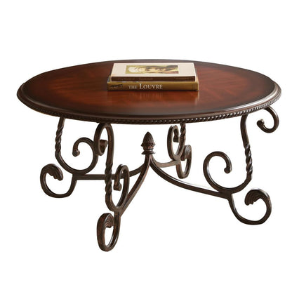 Cocktail Table, Dark cherry finish with hand applied burnish