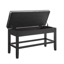 Counter Bench with storage, Ebony finish/Black seat