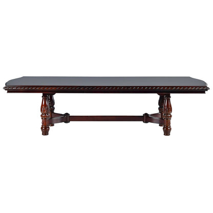 Poplar Extendable Rectangle Dining and Kitchen Table with Pedestal Base, Brown