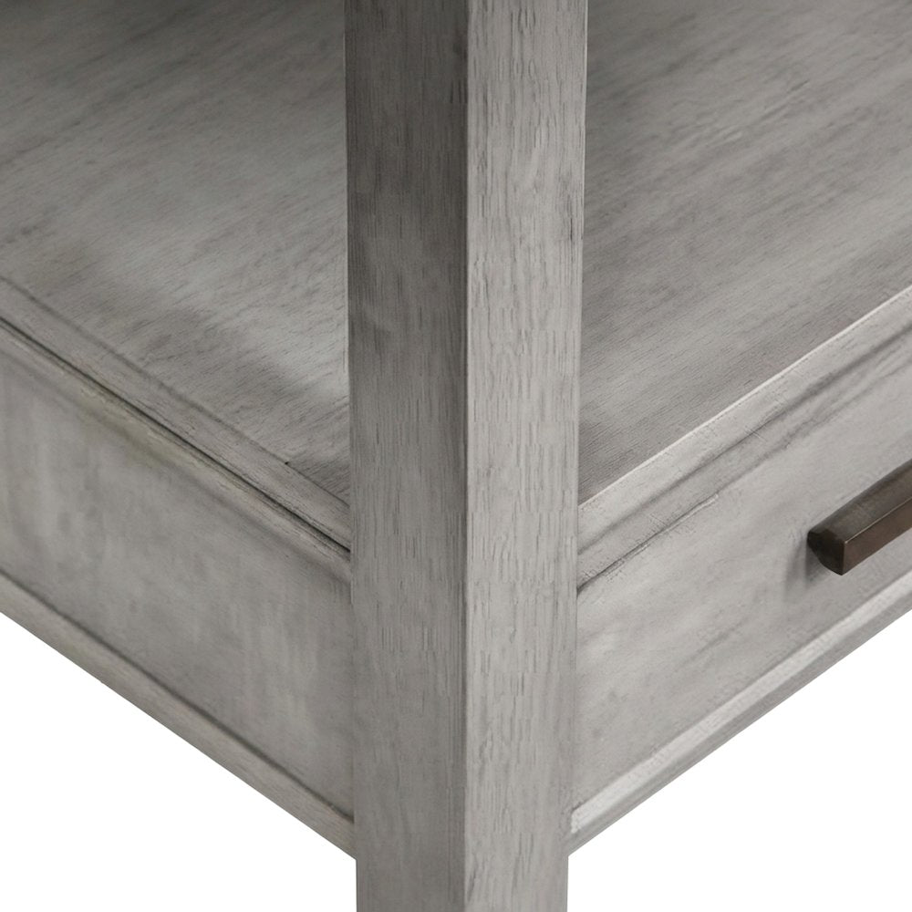 Acacia Veneer Foldable Drop Leaf Counter Height Dining Bar Pub Table, Gray
