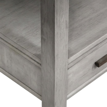 Acacia Veneer Foldable Drop Leaf Counter Height Dining Bar Pub Table, Gray