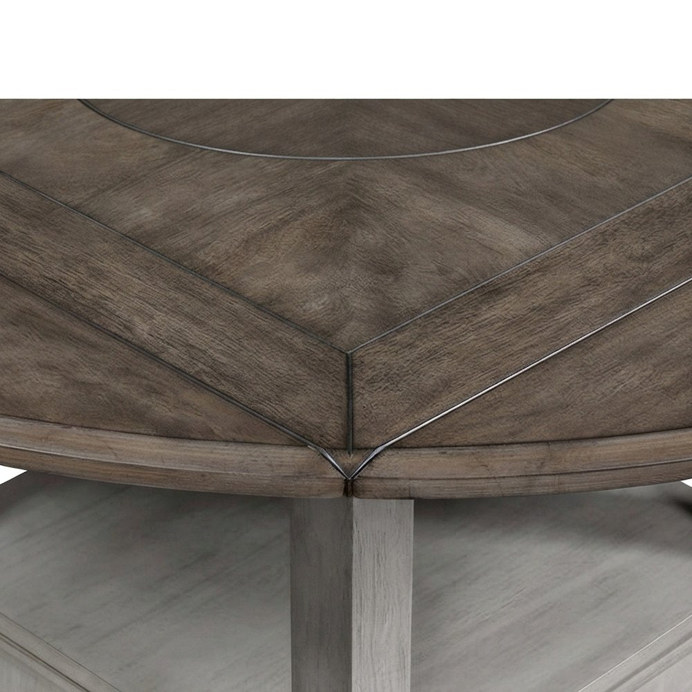 Acacia Veneer Foldable Drop Leaf Counter Height Dining Bar Pub Table, Gray