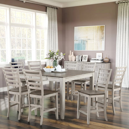 Brown Farmhouse Dining Table Set for 8 – Kitchen or Dining Room Table and Chairs