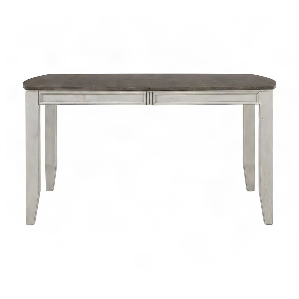 Rubberwood Bar Table with Acacia Top, Counter Height Pub Table, Gray