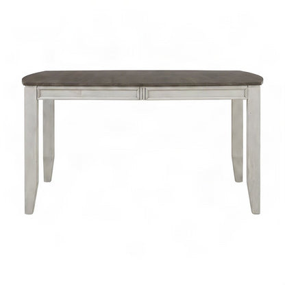 Rubberwood Bar Table with Acacia Top, Counter Height Pub Table, Gray