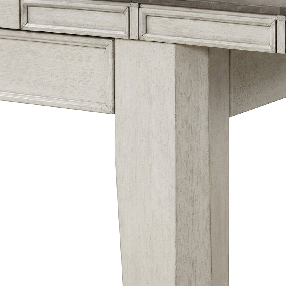 Rubberwood Bar Table with Acacia Top, Counter Height Pub Table, Gray