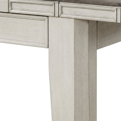 Rubberwood Bar Table with Acacia Top, Counter Height Pub Table, Gray