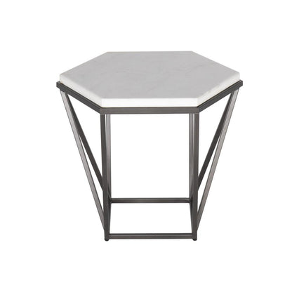 Corvus White Marble Top Hexagon