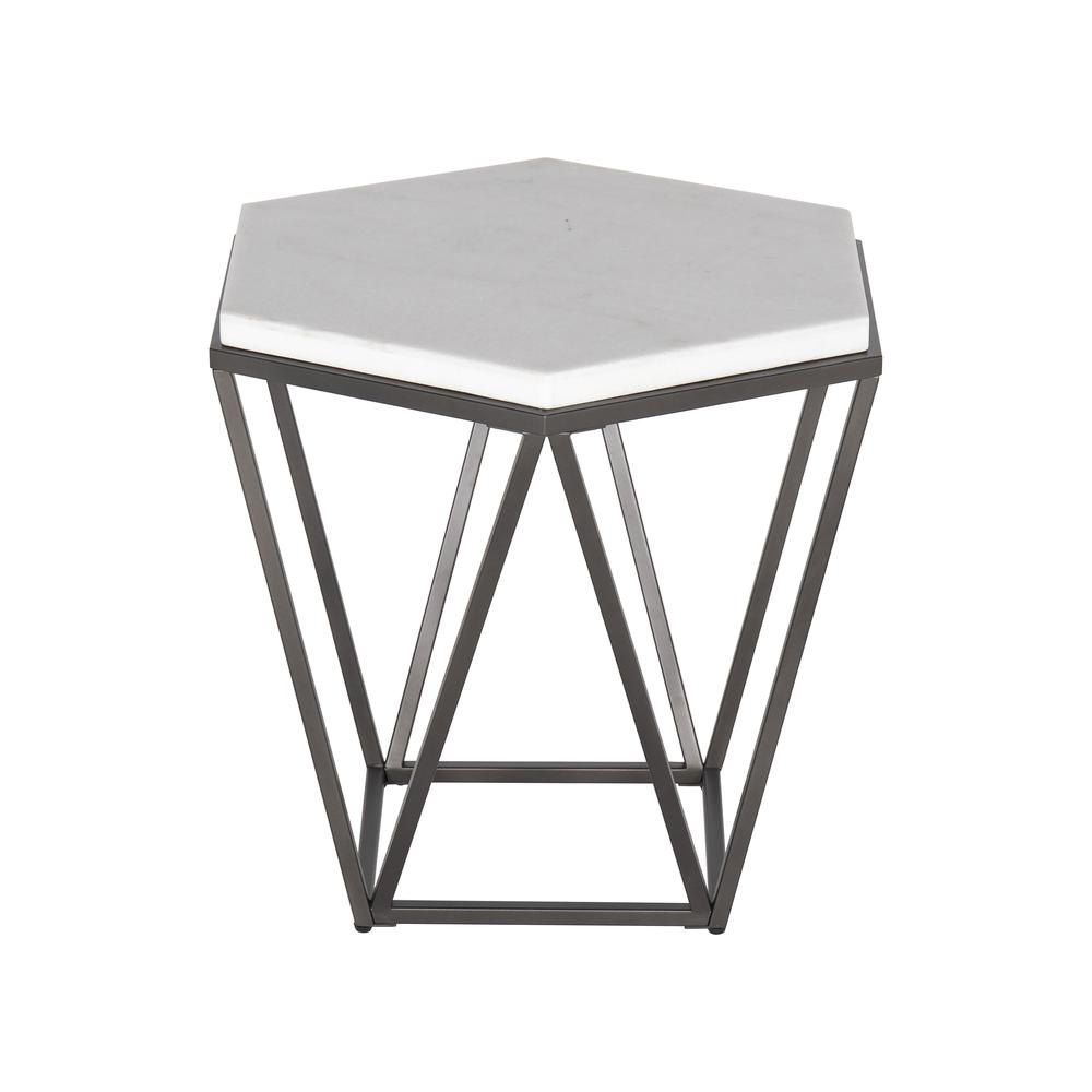Corvus White Marble Top Hexagon