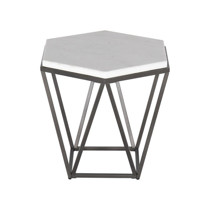 Corvus White Marble Top Hexagon