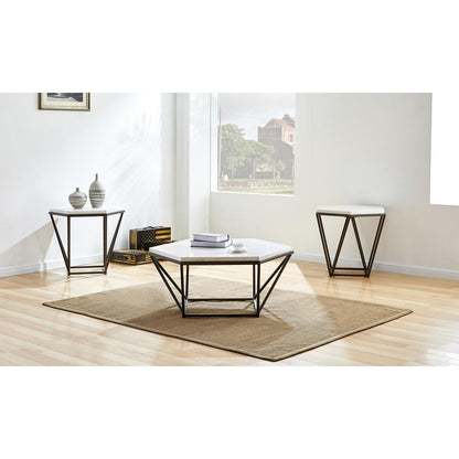 Corvus White Marble Top Hexagon