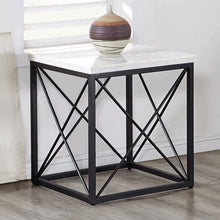 Skyler White Marble Top Square