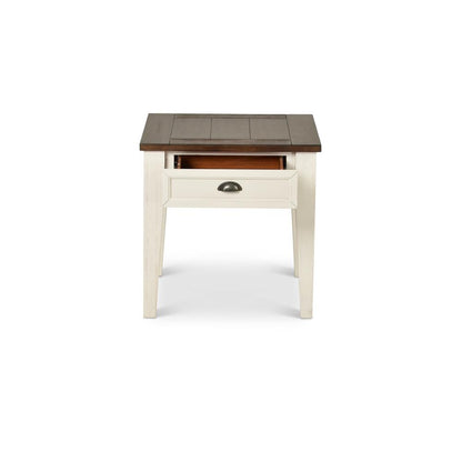 Cayla End Table Dark Oak/White