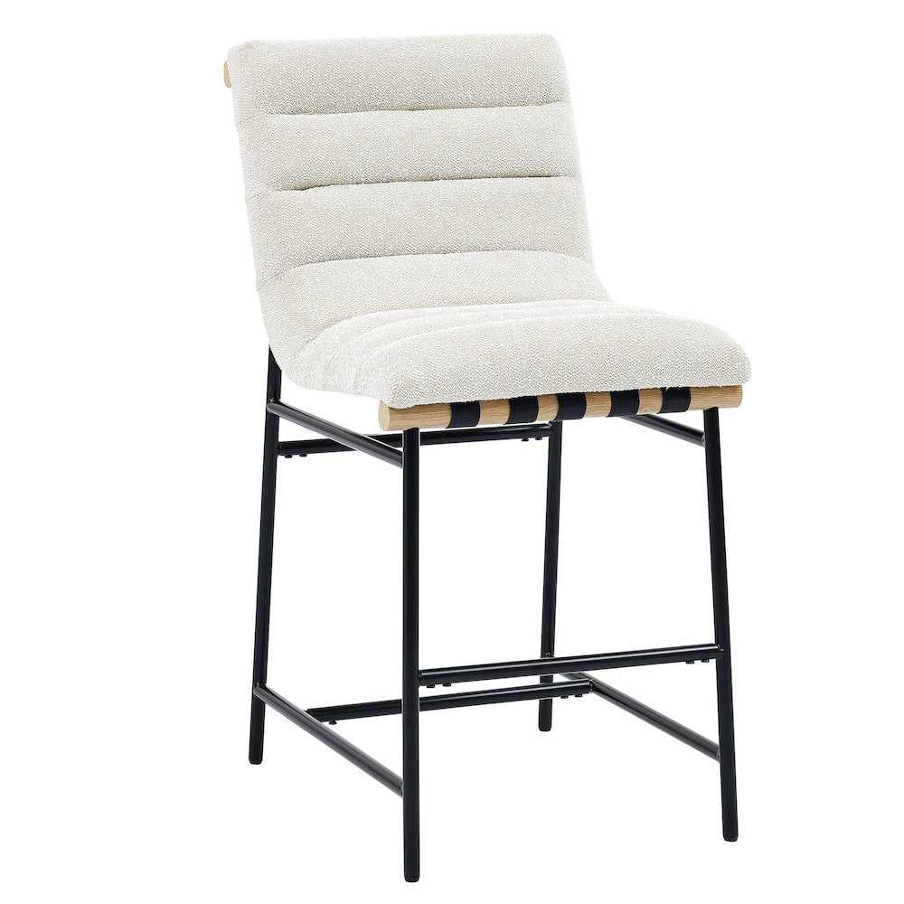 Nicco 24" Counter Chair, Eggshell Polyester Cover