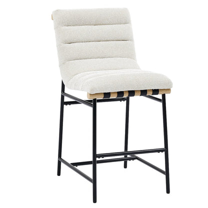 Nicco 24" Counter Chair, Eggshell Polyester Cover