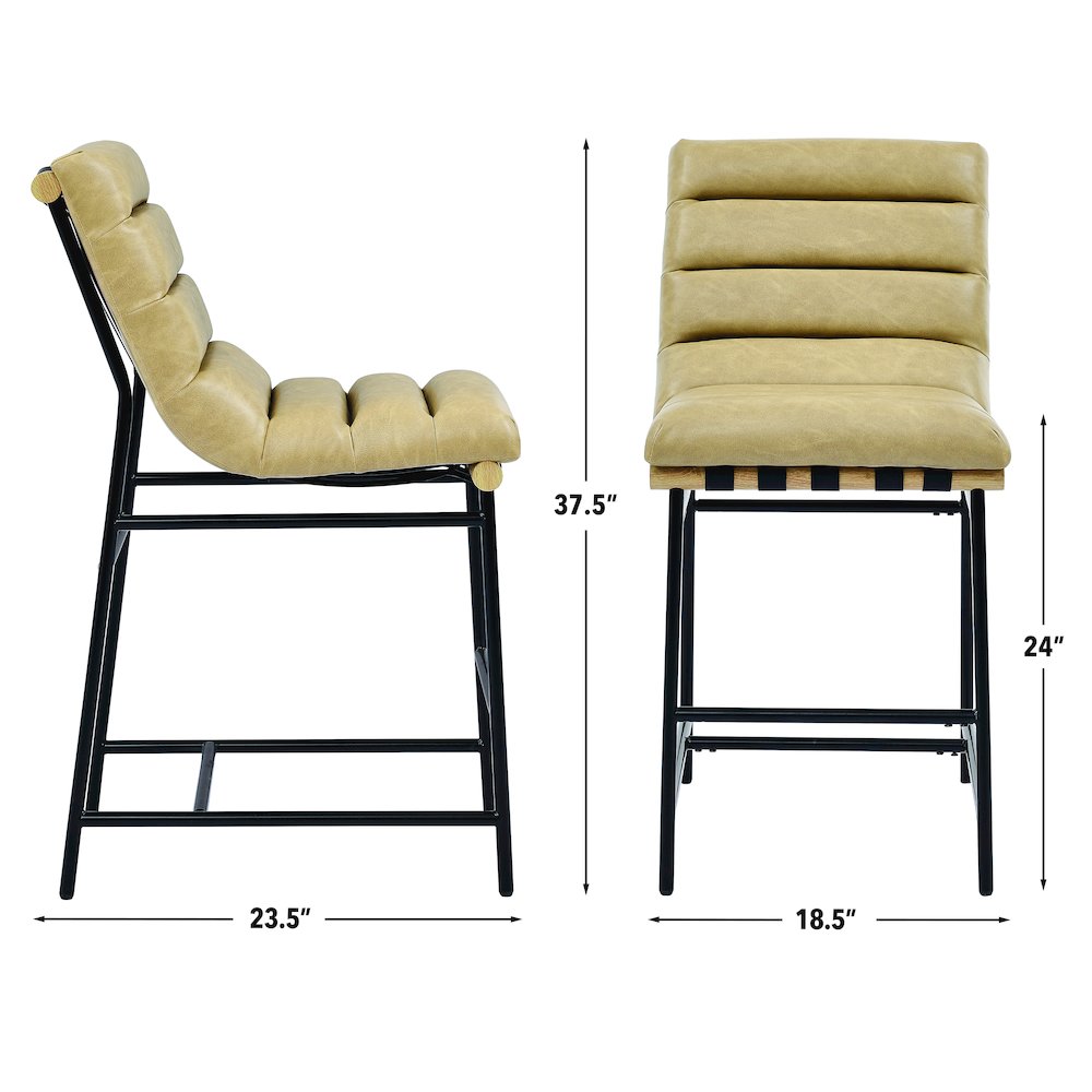 Nicco 24" Counter Chair, Sand Vegan Leather