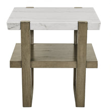 Perth White Marble Top End Table