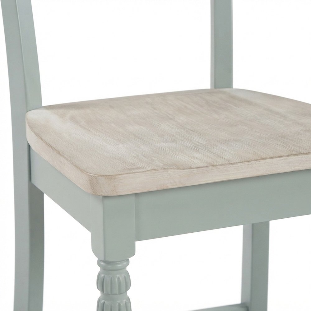 Rubberwood and Mango Wood Counter Stool with Back for Kitchen, Green