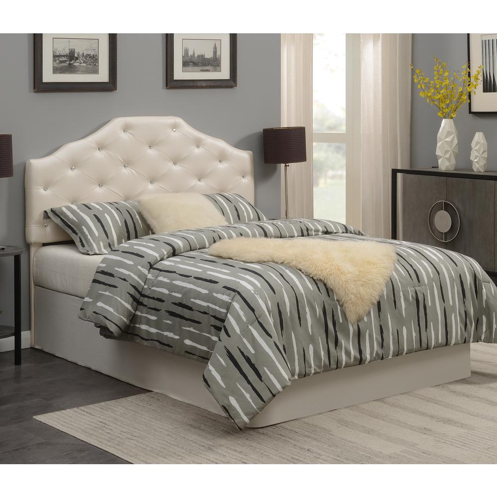 Dawson Queen Headboard Silver PU